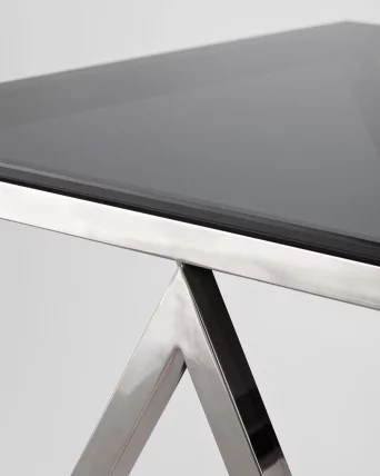 Журнальный стол ИНСИГНИЯ 55x55 Темный хром стекло smoke_4