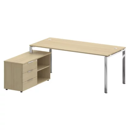 Стол рабочий руководителя с опорной тумбой левый METAL SYSTEM DIRECT БГ.СРТ-5.8 Л Акация Лорка_0