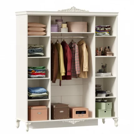 Шкаф четырехстворчатый с 2 зеркалами Маркиза ЛД 517.114.000 Алебастр_1