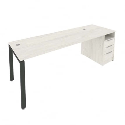 Рабочая станция с опорной тумбой Metal System Б.РС-СТП -1.5 Наварра/Антрацит_0