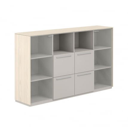 Шкаф средний с ящиками Атлас НЗ-0326.ЙН.ГС Ясень Наварра Серый камень / Atlas NZ-0326.YN.GS_0