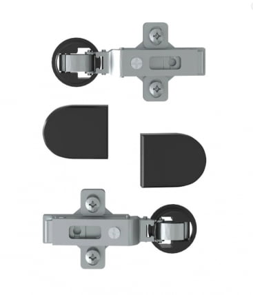 Комплект петель с заглушками для стеклянных дверей ЕДИС ЕСХ-2 Черный / EDIS ESH-2_0