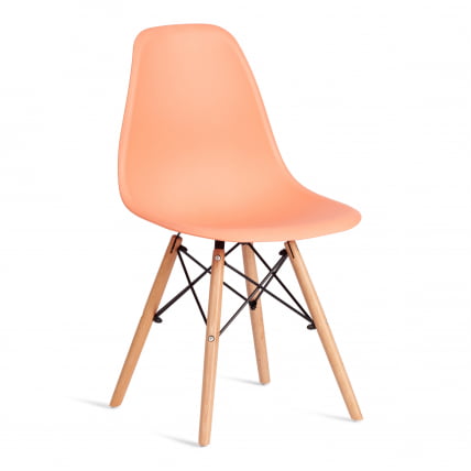 Стул CINDY (EAMES) (mod. 1801) дерево бук/металл/сиденье пластик, 45x51x82 см, Orange (Оранжевый)_0