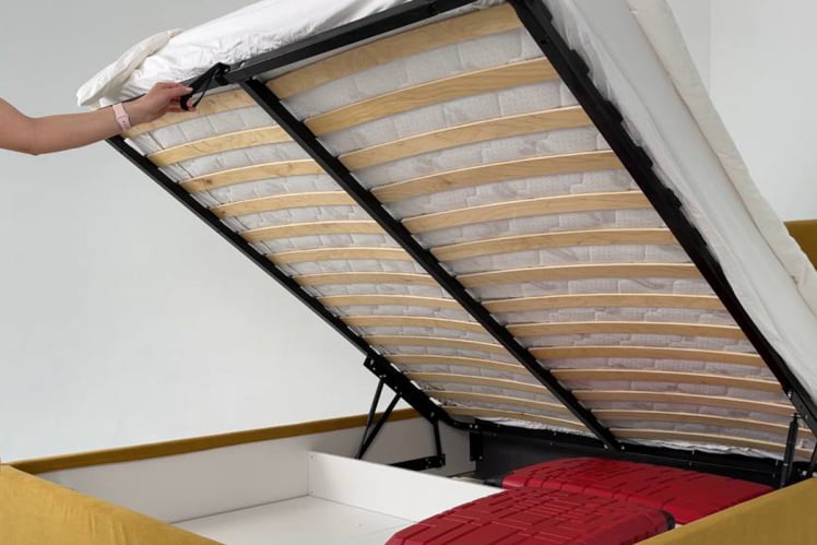 Кровать 1.6 Квест с подъем. механизмом ЗП.КМ1.6-17 медовый (велюр) / ZP.KM1.6-17_1