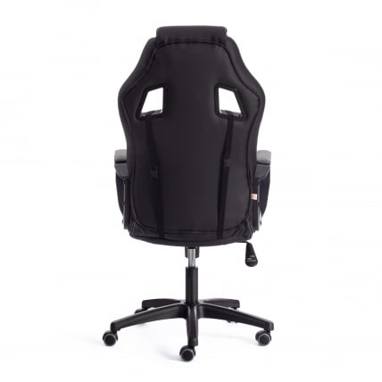 Кресло DRIVER (22) кож/зам/ткань, черный/серый, 36-6/TW-12_3