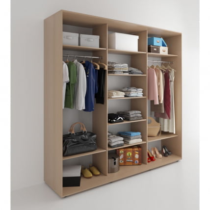 Шкаф-купе 3-х дверный Акцент-Лайт 3 2400х600 Дуб молочный_1