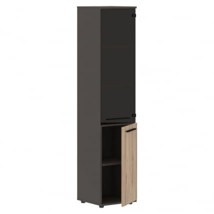 Шкаф-колонка комбинированная правая ЕДИС ЕХCС 42.2 Р Дуб Денвер светлый Черный Мокко / EDIS EHCS R_1