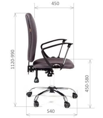 Офисное кресло для оператора CHAIRMAN 9801 Chrome темно-серый_4