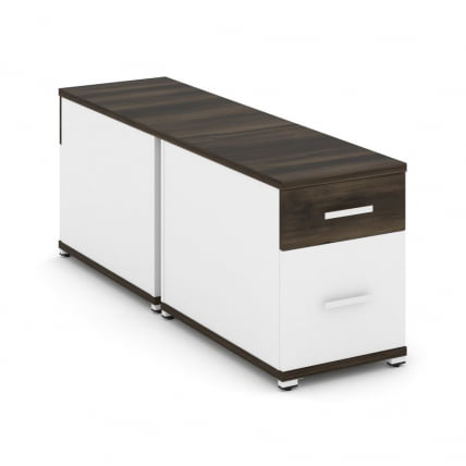 Тумба двухсторонняя опорная приставная с ящиком и распашным фасадом CONCEPT CN.DTGO-004 B/W Дуб Мали Белый бриллиант Белый_0