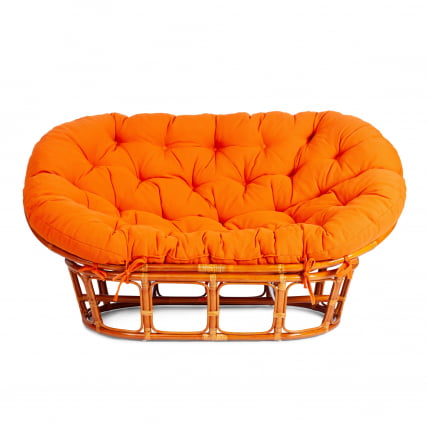 Диван MAMASAN/МАМАСАН 23/02 W /с подушкой/ подушка 182х119 см, 169х102х80 см, Honey (мед), ткань, оранжевый, С 23_2