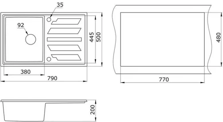 Кухонная мойка GRANULA 8002 Пирит_2