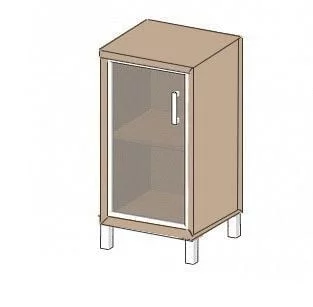 Стеллаж стекло в раме В411.4 R Дуб девон_0
