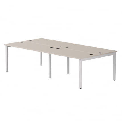 Бенч-система на 4 места на металлокаркасе, опоры 45 гр Everprof EVO 254S016 (2760) Кашемир Белый_0