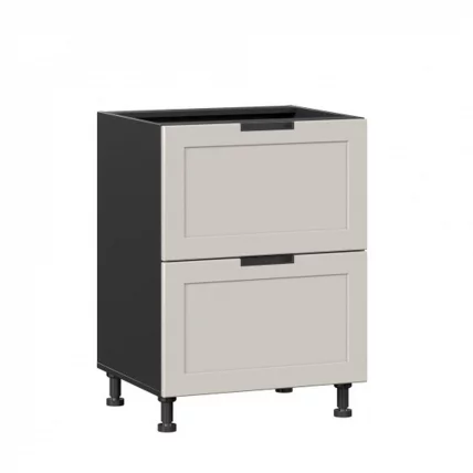 Тумба кухонная 600 с 2 ящиками ЛЮКС (4) Джамис ЛД 296.900.000.163 Черный Кашмир_0