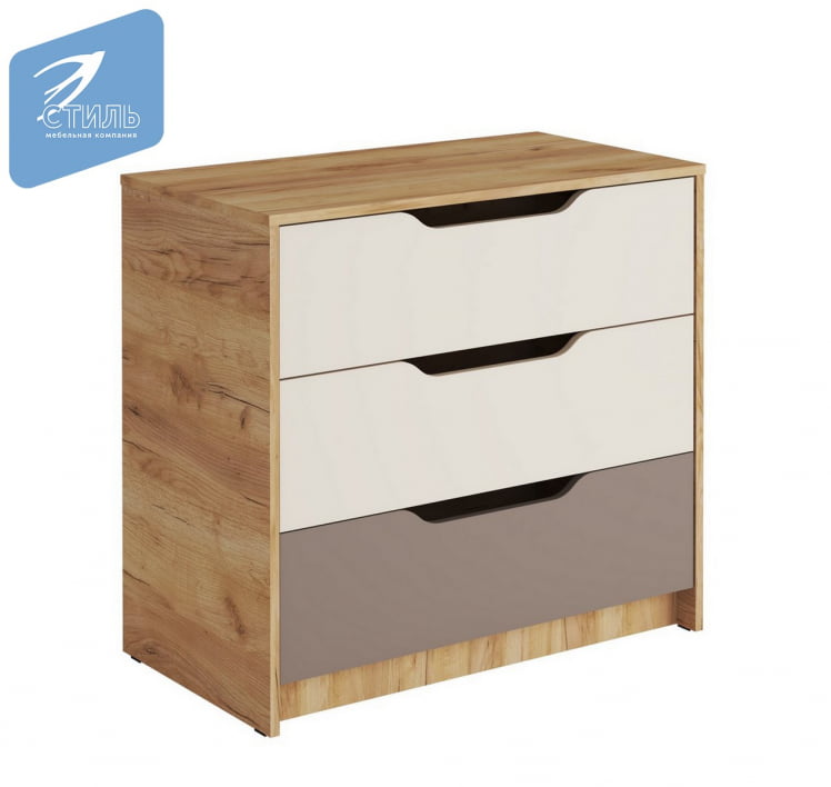 Комод RICH КМ-001 Миндаль/Глиняный серый/дуб крафт золотой_0