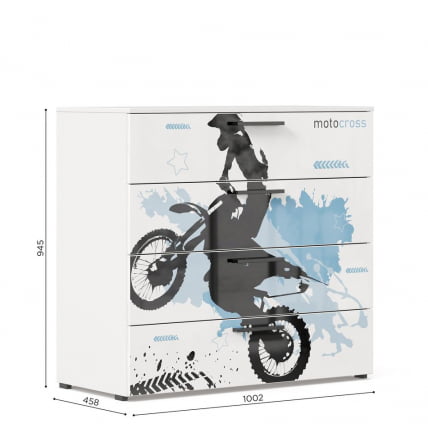 Комод тип 1 Мотокросс ЛД 535.050.000 Серый шелк с фотопечатью_3