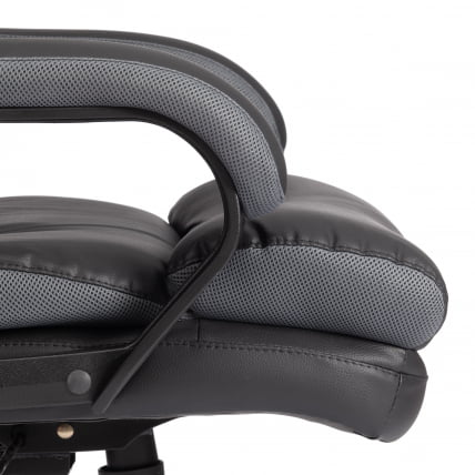 Кресло руководителя Duke metal BL кож/зам/ткань, черный/серый, 36-6/12_9