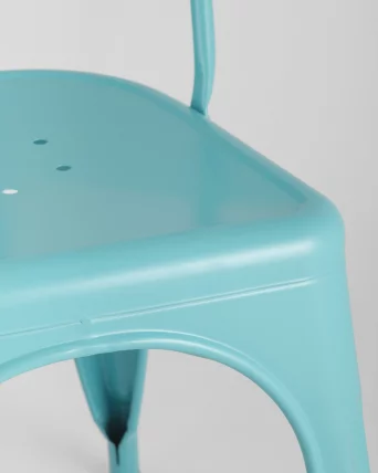 Стул TOLIX с высокой спинкой Голубой матовый_7