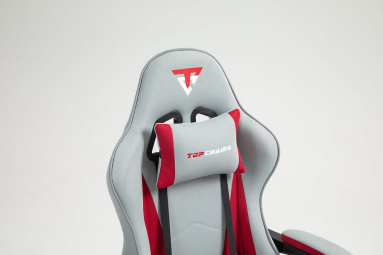 Кресло спортивное TopChairs Phantom ткань серо-красный_8