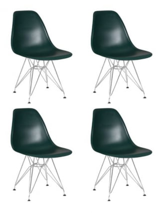 Стул обеденный ДОБРИН ДСР (ножки хром, цвет тёмно-зеленый (Г-13)) 4 шт / DOBRIN DSR (G-13))_0