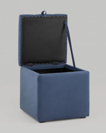 Пуф с крышкой Нильсон велюр Синий_5