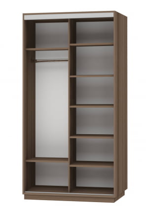 Шкаф-купе двухдверный Экспресс Дуо 1200х2200h Орхидея белая/Ясень шимо тёмный_1