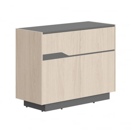 Комод с распашными дверями Line СФ-572101 Дуб светлый Черный графит_0