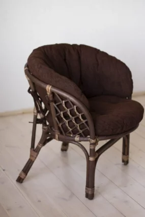 Кресло Багама, подушки коричневые или светлые полные Bahama5 орех матовый_1