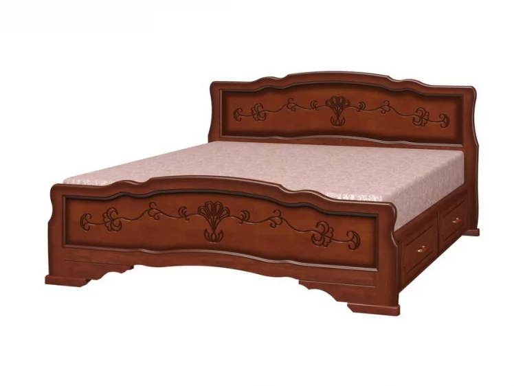 Кровать Карина-6 200х180 с выкатными ящиками Орех_0