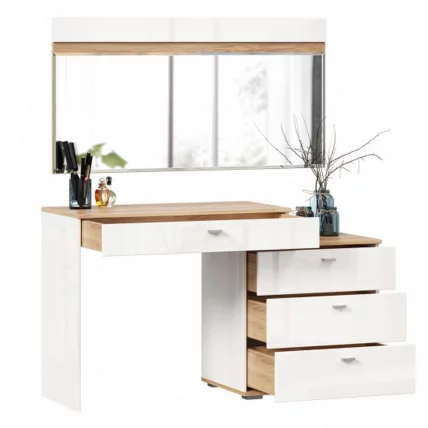 Стол туалетный комбинированный с зеркалом 1200 Фиджи 013 Дуб Золотой Белый_3