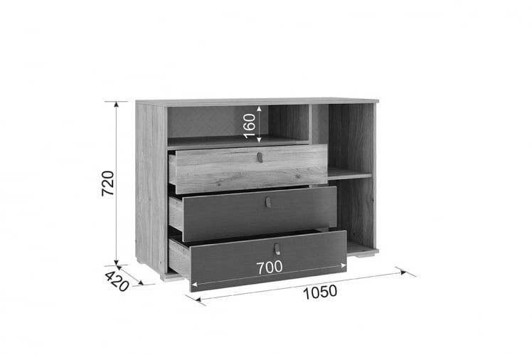 Комплект детской мебели Модерн К123 КД123Модерн дуб мария/бронза/графит (велюр)_1