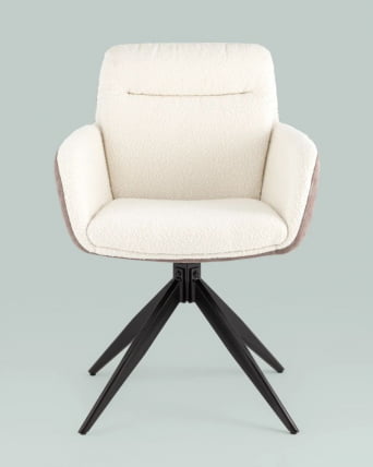 Стул Валдо молочный c бежевой экокожей / Waldo c_1