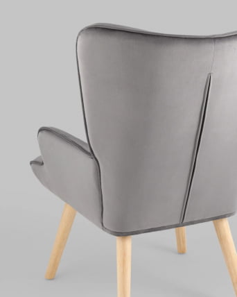 Кресло Хью велюр Серый_2