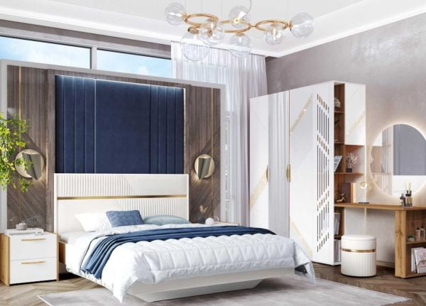 Кровать с подъемным механизмом Монако 903.36 Белый шпон/Даллас Айвори_11