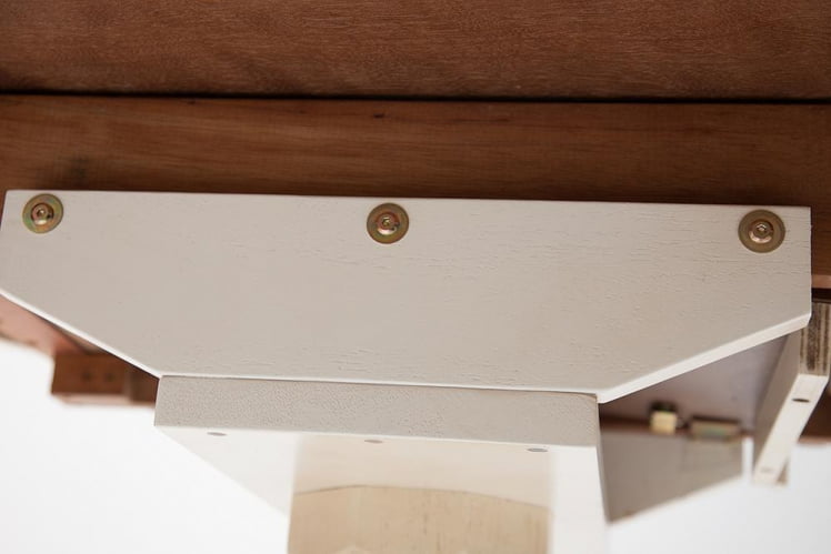 Стол обеденный раскладной Cairo / Каир (CT4260) дерево гевея, 100(133)х100х75см, Античный белый/Темный Дуб_6