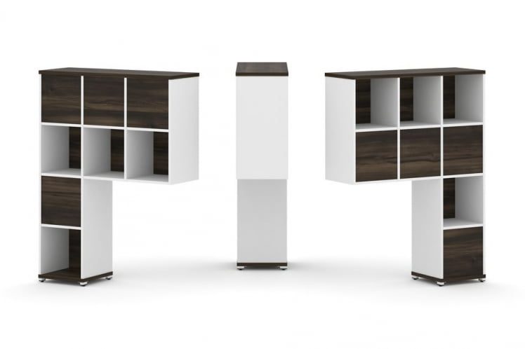 Надставка на стол высокая двухсторонняя + задняя стенка (8 шт.) CONCEPT CN.DNV-005 Дуб Мали Белый бриллиант Белый металл_0