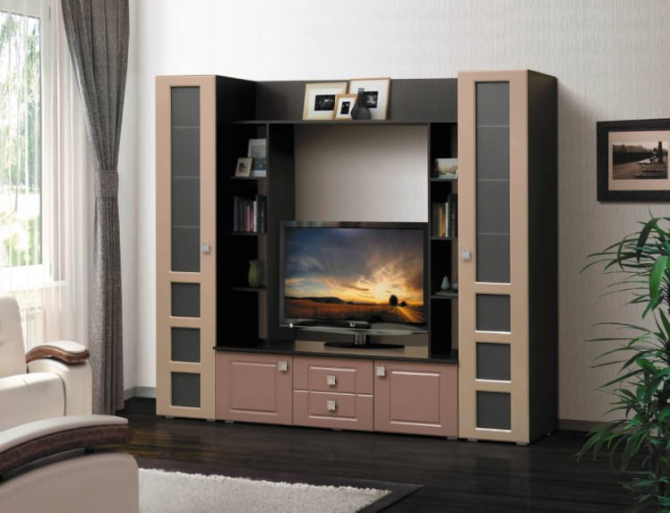 Набор мебели для гостиной Грация 7 МДФ матовый Венге/Кофе с молоком/Кофе Мокко_0