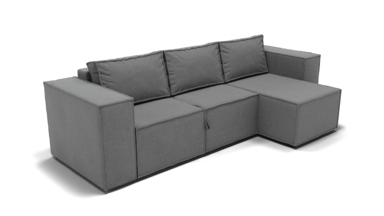 Диван Хилтон-3 угол левый/правый (ЗР) Цвет фасада: Светло серый; Тип: Левый/правый; Материал фасада: Металл/Велюр_0