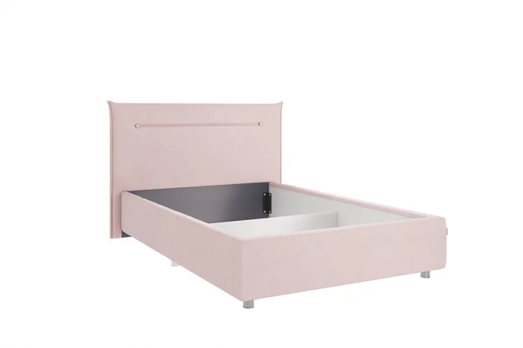 Кровать 1.2 Альба КМ1.2-16 нежно-розовый (велюр)_1