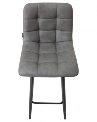 Стул барный ДОБРИН НИCОЛЕ (черные матовые ножки, серая антрацитовая винтажная экокожа (РУ-08)) 2 шт / DOBRIN NICOLE (RU-08))_7