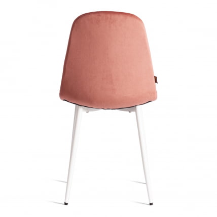 Стул BREEZE (mod. JSC-58) Велюр/металл , 44 х 53 х 86 см, Coral (коралловый) HLR44 / белый_3