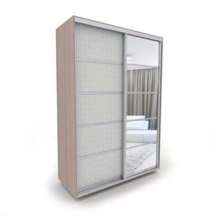 Шкаф-купе 2-х дверный Акцент-Квадро КВ 1600х600 Шимо светлый/Хром_0