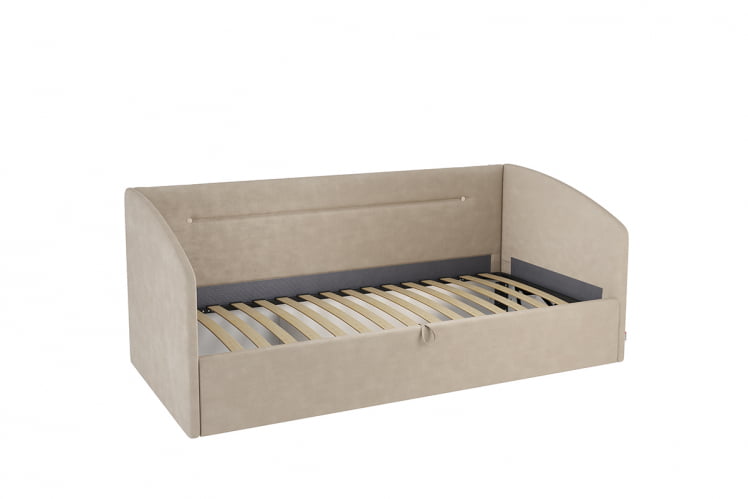 Кровать  0.9 Альба (Софа) КМ.S-16 капучино (велюр)_1