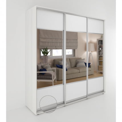 Шкаф-купе 3-х дверный Акцент-Дуэт КВ 2100х600 Выбеленное дерево_0