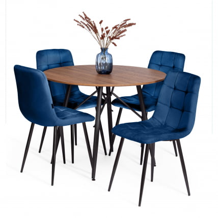 Стул CHILLY (mod. JSC-220) Велюр/металл , 44,5х52,5х88 см, Blue (синий) HLR64 / черный_5