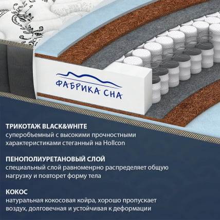 Матрас Меркурий в ткани Black and White (90*195) 80x190_3