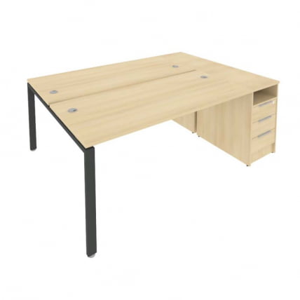 Рабочая станция с опорной тумбой Metal System Б.РС-СТП-2.4 Акация/Антрацит_0