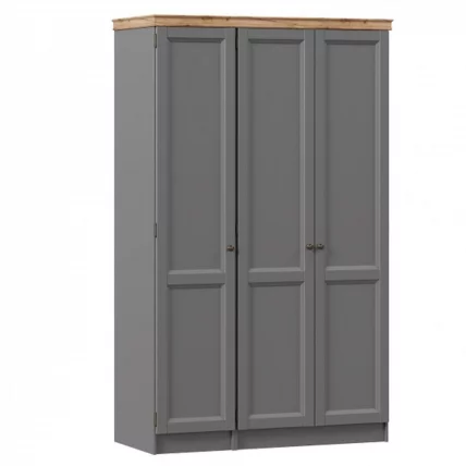 Шкаф трехстворчатый с карнизом Амели №10 Оникс серый_0