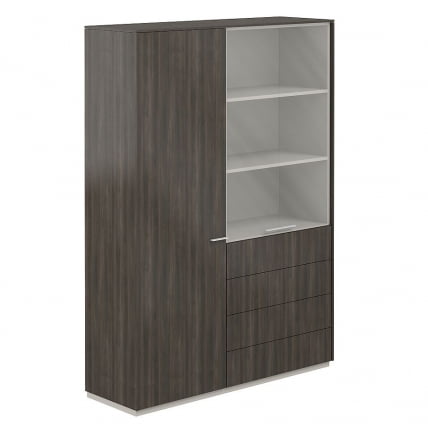 Шкаф высокий двойной с отделением для одежды Атлас НЗ-0303+НЗ-0302.БТ.БТ Бренсон Трюфель / Atlas NZ-0303+NZ-0302.BT.BT_0