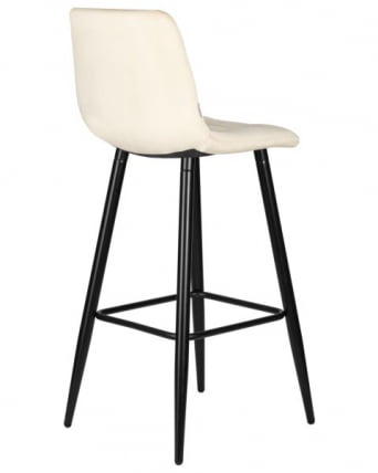 Стул барный ДОБРИН НИCОЛЕ (черные матовые ножки, кремовый велюр (108-113)) 2 шт / DOBRIN NICOLE_4